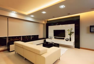 Living room feature wall and cabinetry