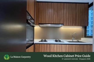 La Maison Carpentry kitchen with wood-grain cabinets — Wood Kitchen Cabinet Price Guide