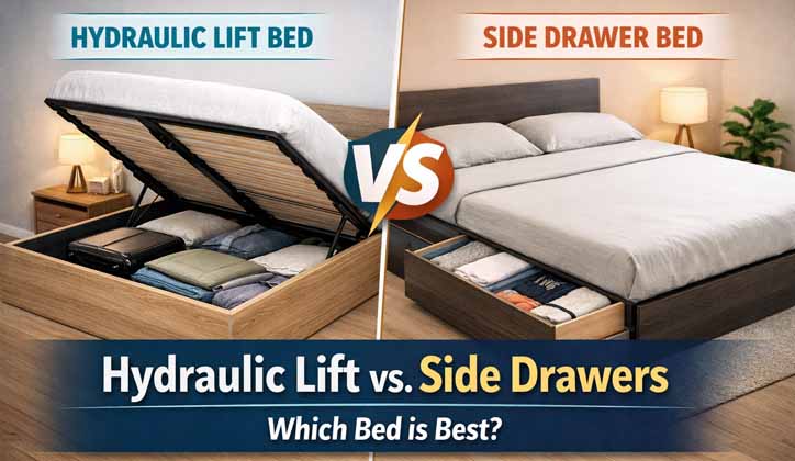 Hydraulic Lift vs Side Drawers: Best Storage Bed SG